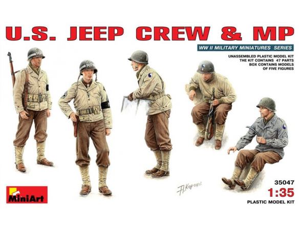 Miniart MIN35047 U.S. JEEP CREW & MP KIT 1:35 Modellino