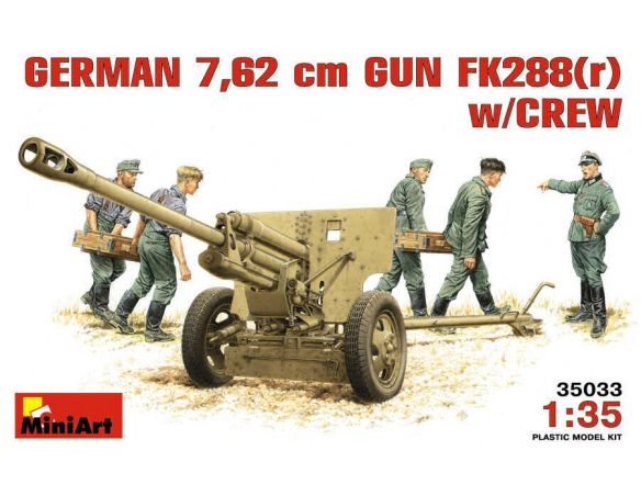 Miniart MIN35033 GERMAN 7,62 cm GUN FK288 W/CREW KIT 1:35 Modellino