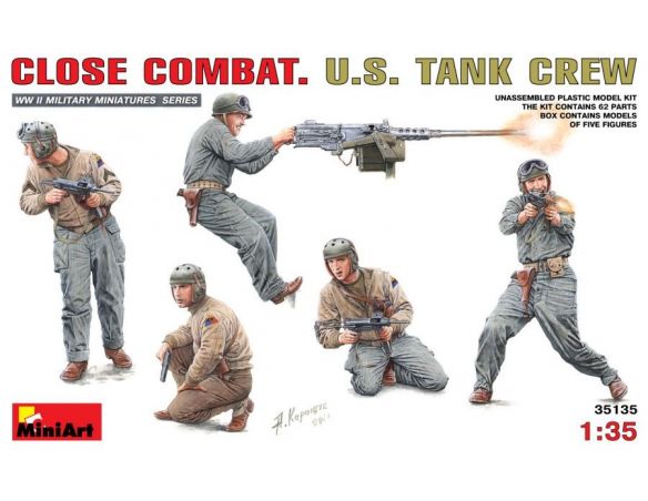 Miniart MIN35135 CLOSE COMBAT U.S. TANK CREW KIT 1:35 Modellino
