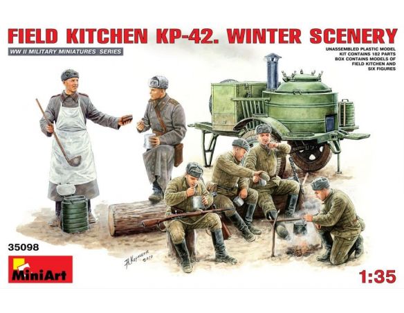 Miniart MIN35098 FIELD KITCHEB KP-42 WINTER SCENARY KIT 1:35 Modellino
