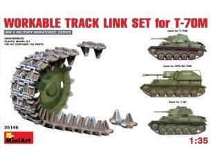 Miniart MIN35146 WORKABLE TRACK LINK SET FOR T-70M LIGHT TANK KIT 1:35 Modellino