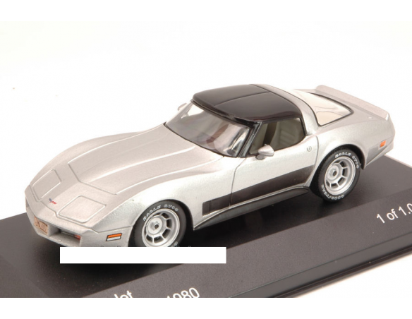 White Box WB118 CHEVROLET CORVETTE C3 1980 SILVER 1:43 Modellino