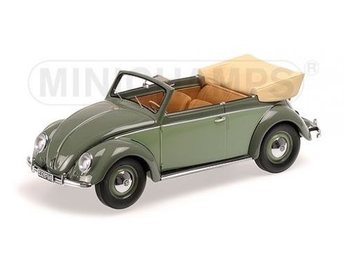 Minichamps PM107054130 VW 1200 CABRIOLET 1949 GREEN 1:18 Modellino
