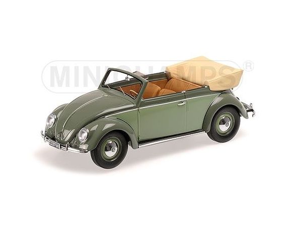 Minichamps PM107054130 VW 1200 CABRIOLET 1949 GREEN 1:18 Modellino
