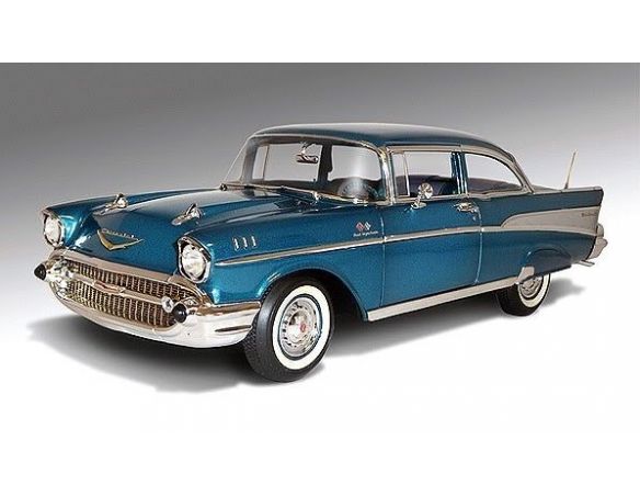 Highway 61 50880 CHEVY BEL AIR HARBOUR BLUE 1/18 1957 Modellino