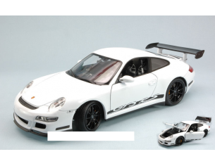Welly WE8015W PORSCHE 911 GT3 RS 2007 WHITE WITH BLACK STRIPS 1:18 Modellino