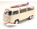 Welly WE4722 VW T2 BUS W/SURFBOARD 1972 CREAM 1:24 Modellino