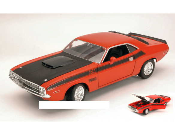 Welly WE4029OR DODGE CHALLENGER T/A 1970 ORANGE/BLACK 1:24 Modellino