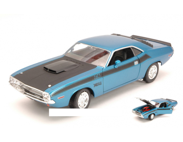 Welly WE4029BL DODGE CHALLENGER T/A 1970 BLUE/BLACK 1:24 Modellino