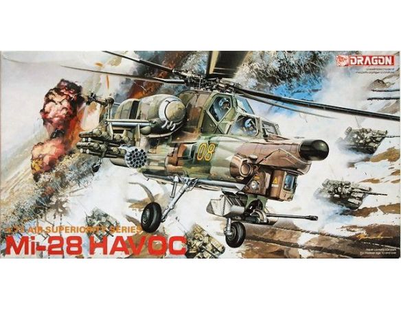 Italeri 110 ELICOTTERO MI-28 HAVOC KIT di montaggio 1:72 Modellino Scatola rovinata