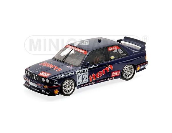 MINICHAMPS 180922042 BMW M3 E30 AUTO MAASS BMW HARALD BECKER DTM 1992 Modellino