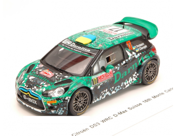 Spark Model S4512 CITROEN DS3 N.17 16th MONTE CARLO 2015 Y.PROTASOV-P.CHEREPIN 1:43 Modellino