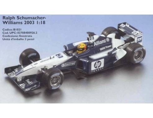 Hot Wheels HW0926 WILLIAMS R.SCHUMACHER '03 1:18 Modellino