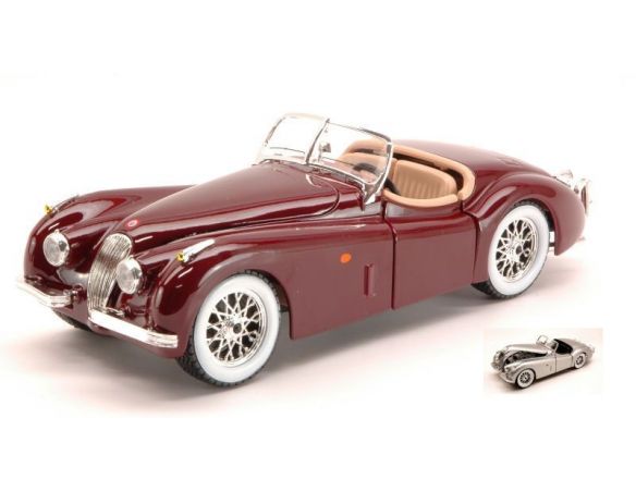 Bburago BU22018 JAGUAR XK 120 ROADSTER 1948 SILVER 1:24 Modellino