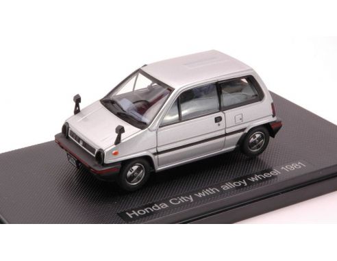 Ebbro EB44492 HONDA CITY W/ALLOY WHEEL 1981SILVER 1:43 Modellino