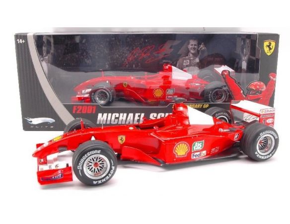 Hot Wheels HWN2075 FERRARI M.SCHUMACHER '01 ELITE 1:18 Modellino