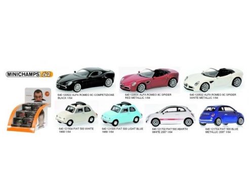 MINICHAMPS 646000001 DISPLAY CON 36 AUTO STRADALI ITALIANE SCALA 1/64 Modellino