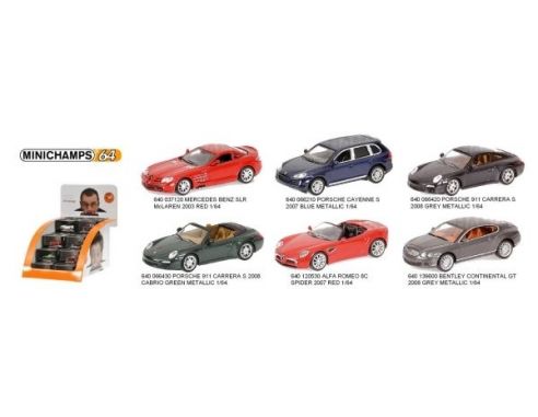 MINICHAMPS 640000002 DISPLAY CON 36 AUTO STRADALI SCALA 1/64 Modellino