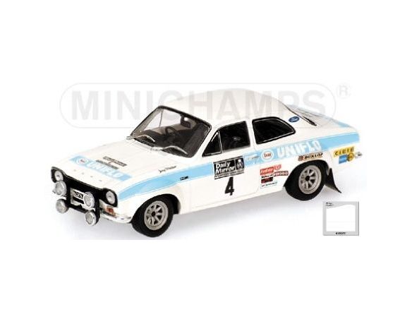 MINICHAMPS 433728104 FORD ESCORT I RS 1600 WINNERS RAC RALLY 1972 CLARK Modellino