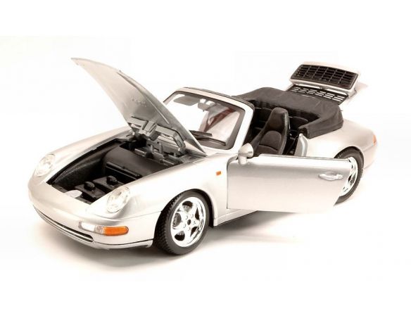 Bburago BU12039S PORSCHE 911 CARRERA CABRIO 1994 SILVER 1:18 Modellino