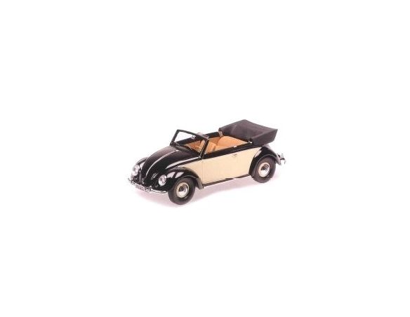 Minichamps PM107054131 VW 1200 CABRIOLET 1949 BLACK & CREAM 1:18 Modellino