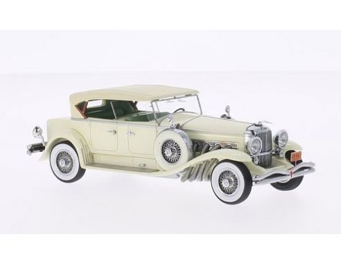 Neo Scale Models NEO45941 DUESEMBERG MODEL J TOURSTER DERHAM 1930 LIGHT BEIGE CANOPY CLOSED 1:43 Modellino