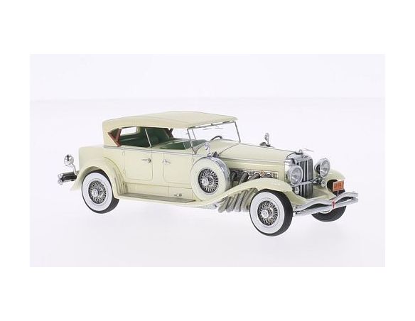 Neo Scale Models NEO45941 DUESEMBERG MODEL J TOURSTER DERHAM 1930 LIGHT BEIGE CANOPY CLOSED 1:43 Modellino