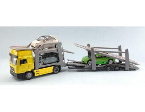New Ray NY15865 CAMION MAN F 2000 W/3 CARS 1:43 Modellino
