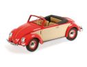 Minichamps PM107054231 VW 1200 CABRIO HEBMUELLER 1949 RED/CREAM 1:18 Modellino