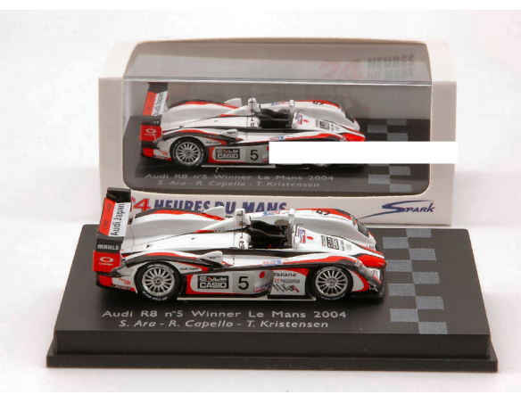 Spark Model S87LM04 AUDI R 8 N.5 WINNER LM 2004 1:87 Modellino