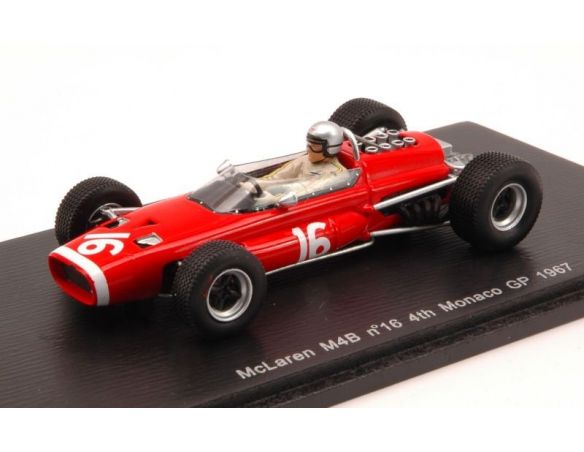 Spark Model S3138 MC LAREN M4B B.MC LAREN 1967 N.16 4th MONACO GP 1:43 Modellino