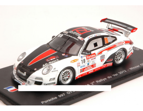 Ixo model SF052 PORSCHE 997 GT3 RS N.18 2nd RALLY DU VAR 2012  DUMAS-VESPERINI 1:43 Modellino
