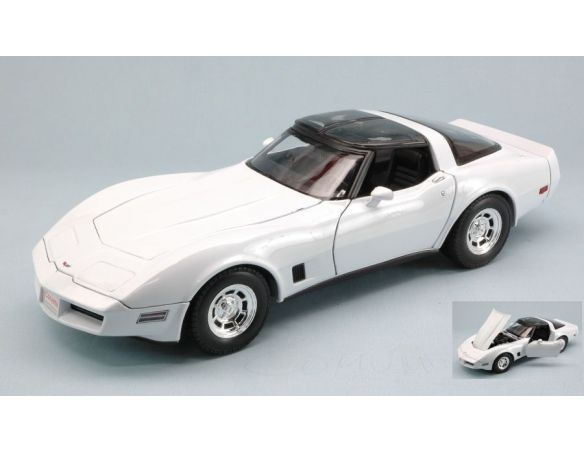 Welly WE2546 CHEVROLET CORVETTE COUPE' 1982 WHITE 1:18 Modellino