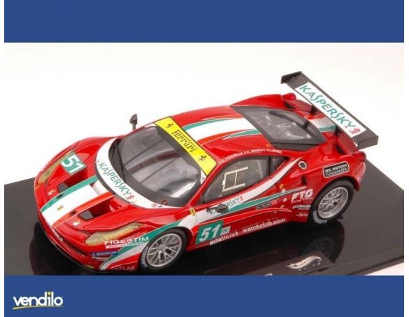 Hot Wheels HWX5497 FERRARI 458 ITALIA GT2 N.51 13th LM 2011 FISICHELLA-BRUNI-VILANDER 1:43 Modellino