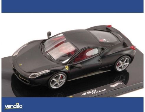 Hot Wheels HWX5503 FERRARI 458 ITALIA MATT BLACK 1:43 Modellino