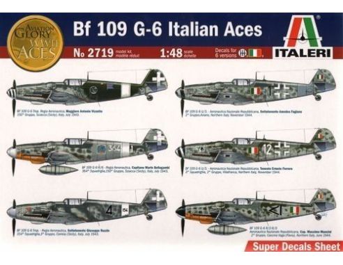 Italeri IT2719 BF-109 G-6 ASSI ITALIANI KIT 1:48 Modellino