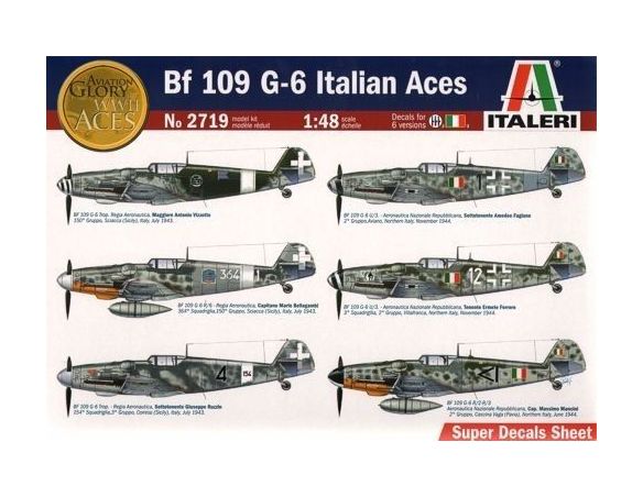 Italeri IT2719 BF-109 G-6 ASSI ITALIANI KIT 1:48 Modellino