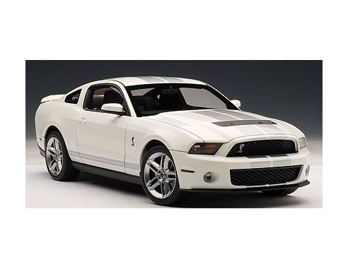 Auto Art / Gateway AA72917 FORD SHELBY GT 500 2010 BIANCO/STRISCE ARGENTO 1:18 Modellino