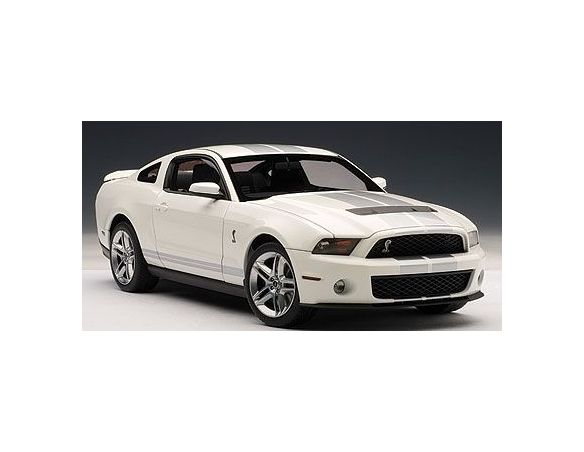 Auto Art / Gateway AA72917 FORD SHELBY GT 500 2010 BIANCO/STRISCE ARGENTO 1:18 Modellino