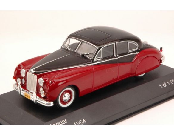 White Box WB131 JAGUAR MK VII 1954 RED/BLACK 1:43 Modellino