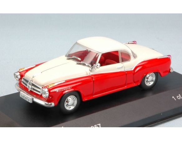 White Box WB128 BORGWARD ISABELLA COUPE' 1957 RED/MATT WHITE 1:43 Modellino