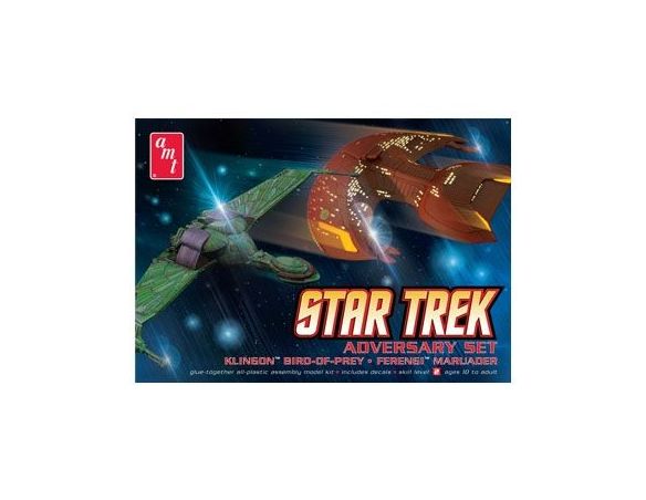 AMT AMTS752 STAR TREK ADVERSARY SET (2x cm 9) KIT Modellino