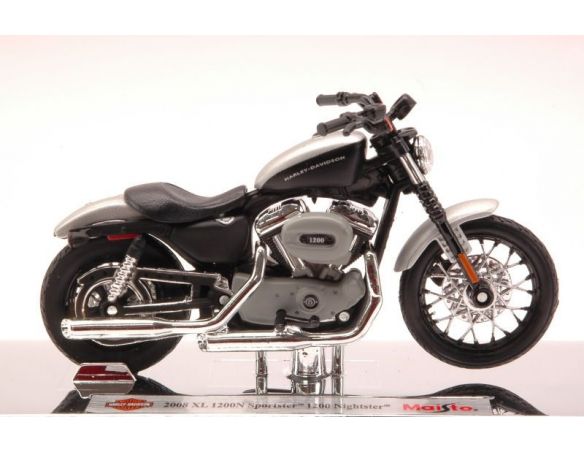 Maisto MI09195 HARLEY DAVIDSON XL 1200N SPORTSTER 1200 NIGHTSTER 2008 1:18 Modellino