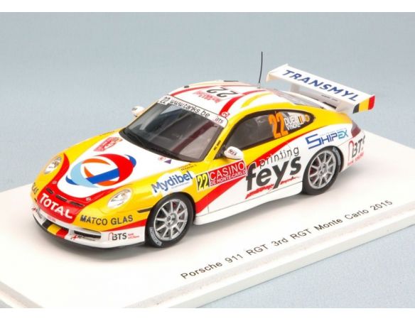 Spark Model S4517 PORSCHE 911 N.22 3rd RGT MONTE CARLO 2015 M.DUEZ-S.VYNCKE 1:43 Modellino