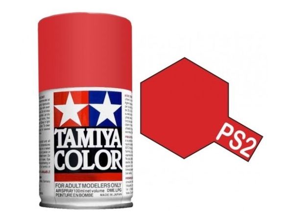 Tamiya Bomboletta PS2 RED 100ml Spray Color per policarbonato 