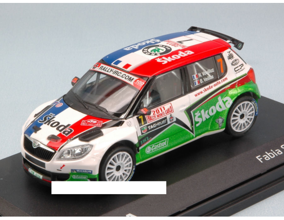 Abrex AB604TF SKODA FABIA S2000 N.7 7th MONTE CARLO 2011 N.VOUILLOZ-B.VEILLAS 1:43 Modellino