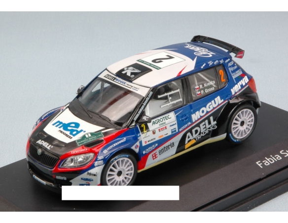 Abrex AB604N SKODA FABIA S2000 N.2 2nd RALLY HUSTOPECE 2011 R.KRESTA-P.GROSS 1:43 Modellino