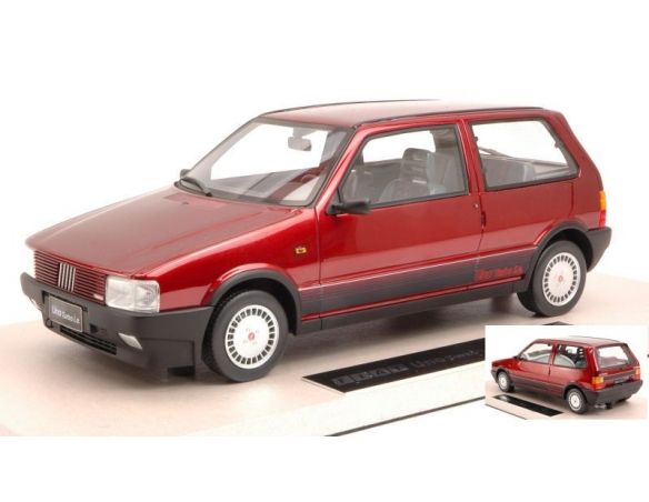 TopMarques TOP02D FIAT UNO TURBO i.e. 1986 AMARANT RED 1:18 Modellino