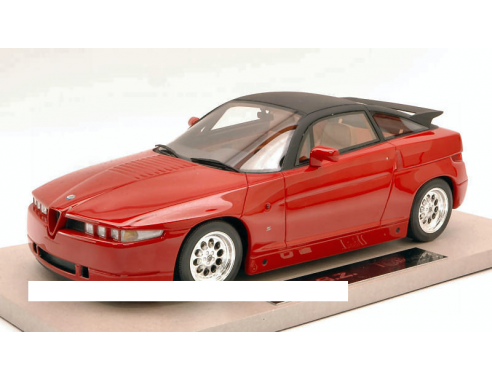 TopMarques TOP01A ALFA ROMEO SZ (SPRINT ZAGATO) ES-30 1989 RED W/ROOF BLACK 1:18 Modellino