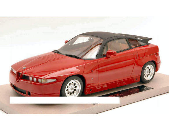 TopMarques TOP01A ALFA ROMEO SZ (SPRINT ZAGATO) ES-30 1989 RED W/ROOF BLACK 1:18 Modellino